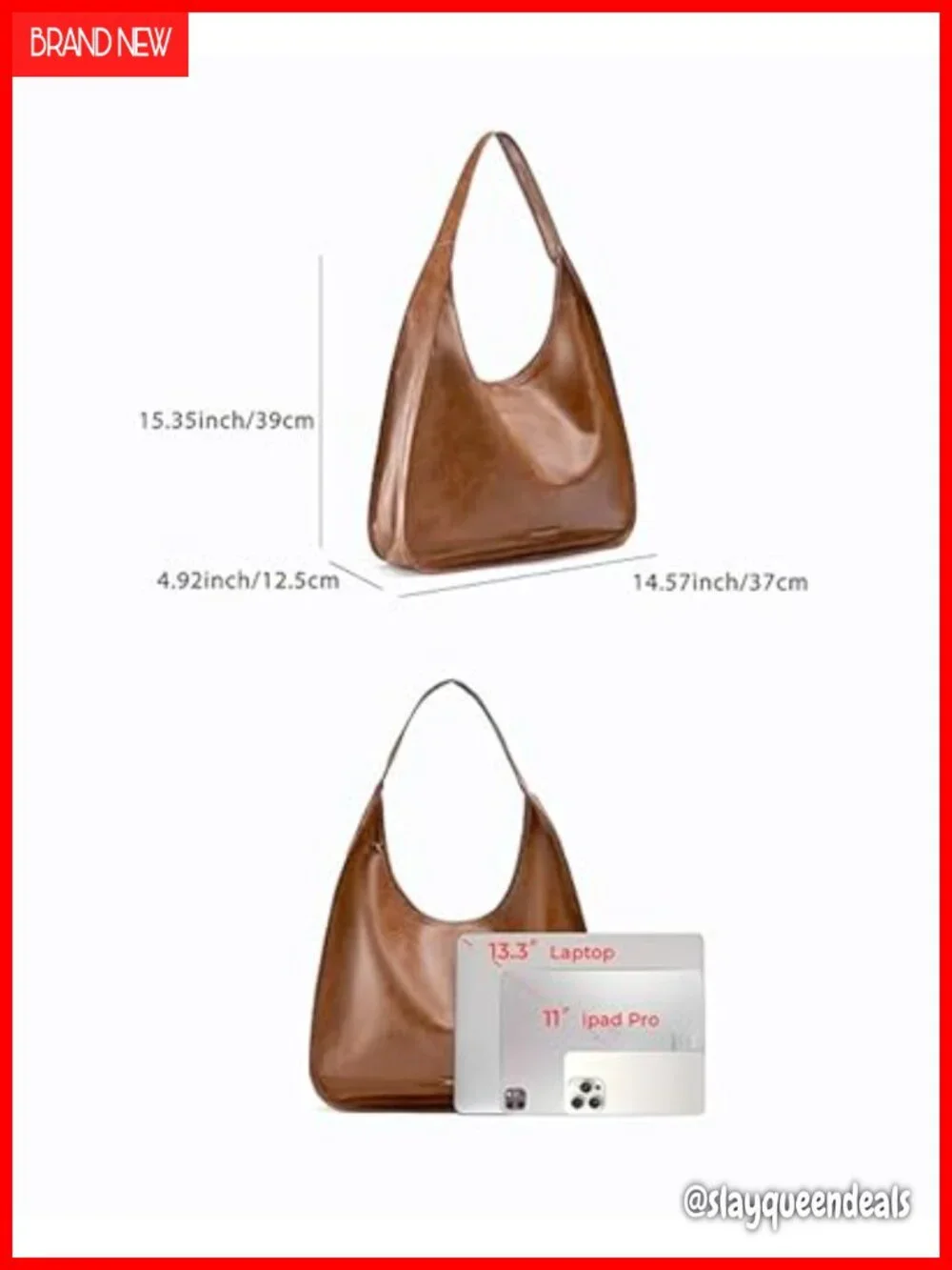 Hobo Purse PU Leather Shoulder Bag Tote Work Travel